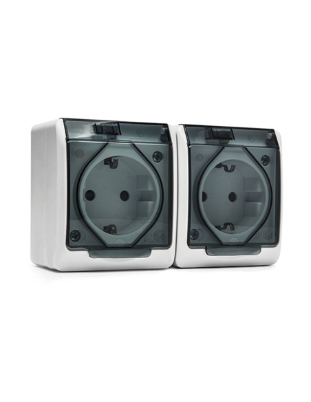 DOBLE ENCHUFE SCHUKO 16A-250V BLANCO