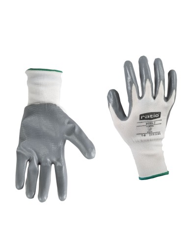 GUANTE POLIEST.C/RECUBR.NITRILO GRIS.T/8