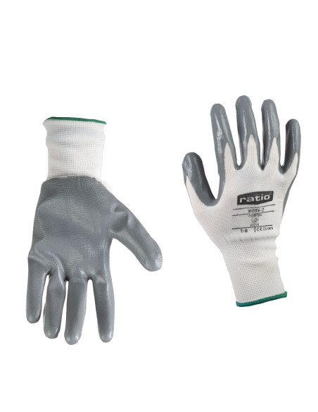 GUANTE POLIEST.C/RECUBR.NITRILO GRIS.T/8