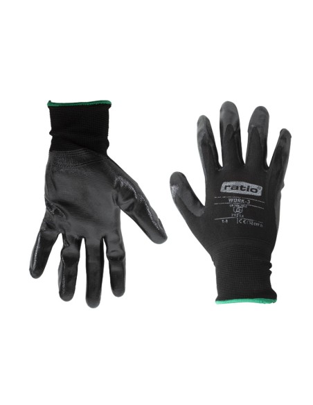 GUANTE NYLON C/RECUBR.NITRILO NEGR. T/8