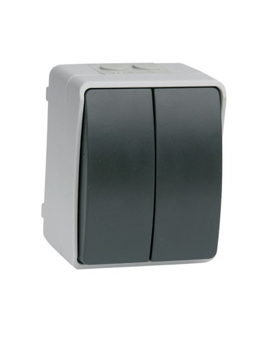 INTERRUPTOR / CONMUTADOR DOBLE GRIS