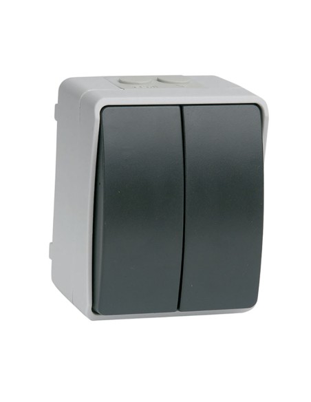 INTERRUPTOR / CONMUTADOR DOBLE GRIS