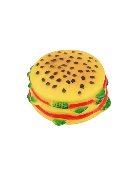 JUGUETE PERRO. HAMBURGUESA VINILO 9X5 CM