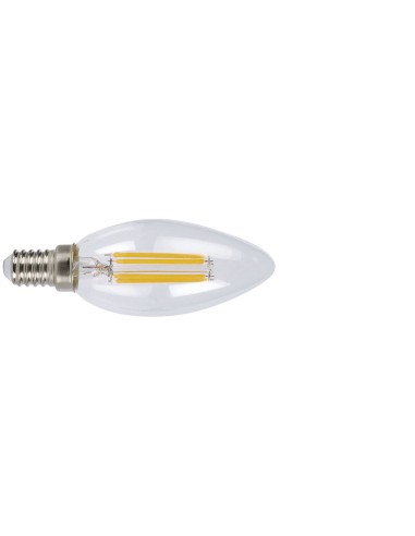 LAMP.LED FILAM.VELA  E14 4W 6400K TRANSP