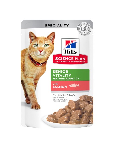 Hills SP Feline Senior Vitality Salmón (Bolsita) 85 gr