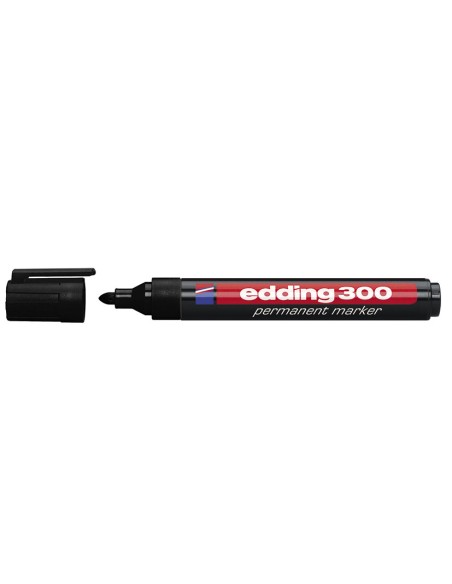 MARCADOR PERM.EDDING 300 NEGRO CJA.10U