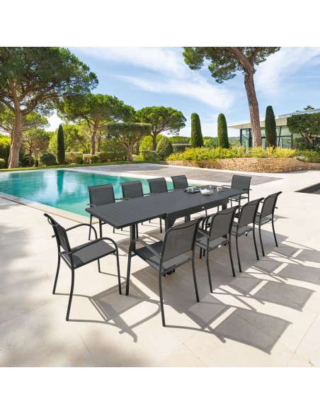 MESA EXTEN.ALUM. 90/180X90XH75 CM.GRAF.