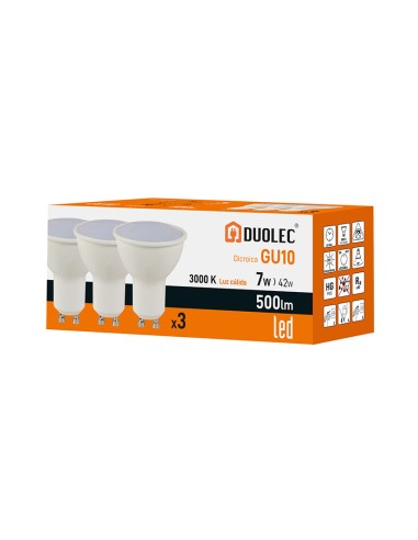 PACK3 DICROICA LED GU10 7W 3000K 500LM