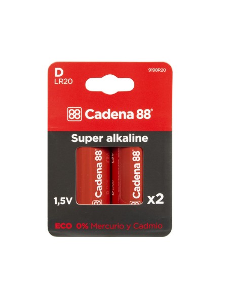 PILA ALCALINA D - LR20 BL.2 CADENA 88