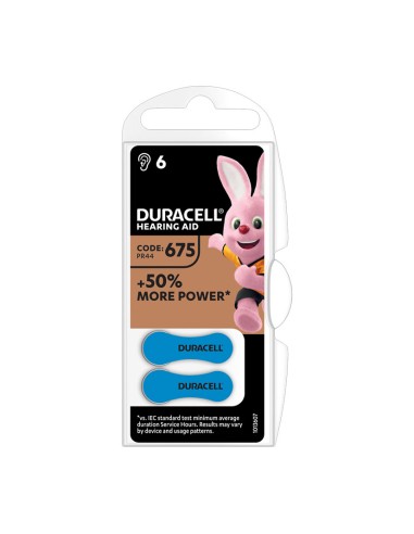 PILA AUDIFONO DA 675 DURACELL 6 UNIDADES