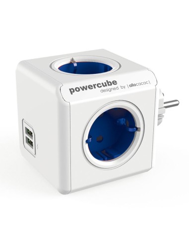 POWERCUBE ORIGINAL 4 TOMAS + 2 USB AZUL