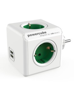 POWERCUBE ORIGINAL 4 TOMAS + 2 USB VERDE