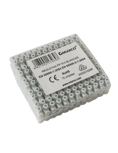 REGLETA CONEXION 4 MM BLANCA 12 ELEMENTO