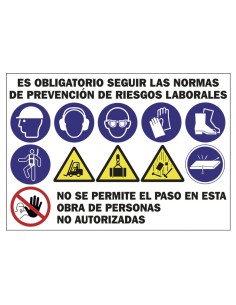 SEÑAL COMBINADA DE OBRAS PVC 70X100
