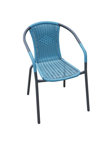 SILLA APILABLE ACERO/FIBRA BASIC. AZUL