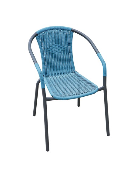 SILLA APILABLE ACERO/FIBRA BASIC. AZUL