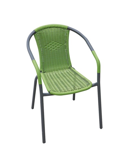 SILLA APILABLE ACERO/FIBRA BASIC. VERDE