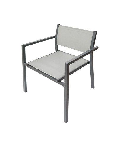 SILLA C/BRAZOS ACERO/TEXTIL. ANTRACITA