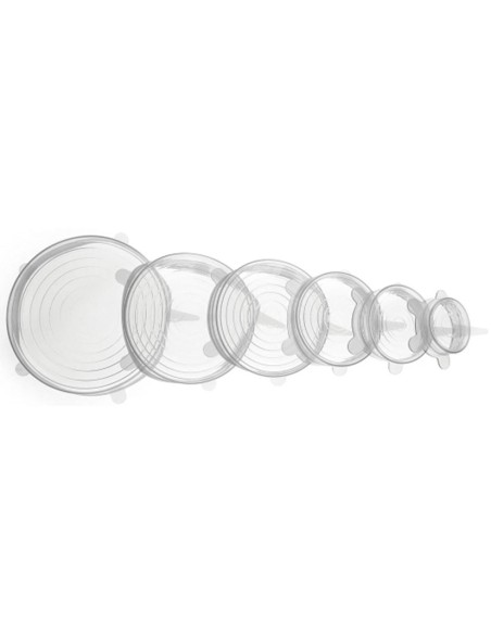 TAPAS SILICONA ELASTICAS 6 UNIDADES
