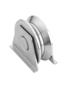 POLEA HIERRO ANGULO "V" C/SOP. 80x20 mm.