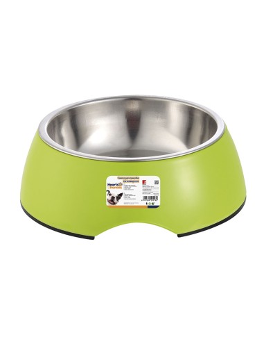 COMEDERO PERRO ACERO/MELÁMINA 17 CM