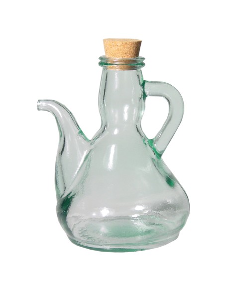 ACEITERA CRISTAL TAPON CORCHO 1/4L.