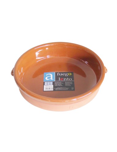 CAZUELA BARRO REDONDA 2 ASAS 28 CM.