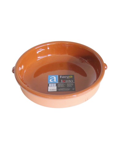 CAZUELA BARRO REDONDA 2 ASAS 32 CM.
