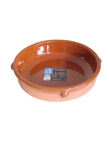 CAZUELA BARRO REDONDA 4 ASAS 40 CM.