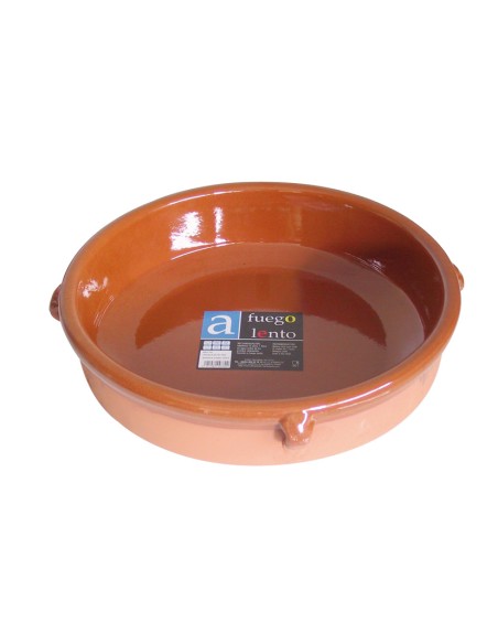 CAZUELA BARRO REDONDA 4 ASAS 40 CM.