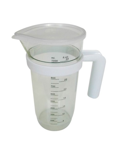 JARRA MEDIDORA PLAST.C/TAPA. 1,2 LTS.