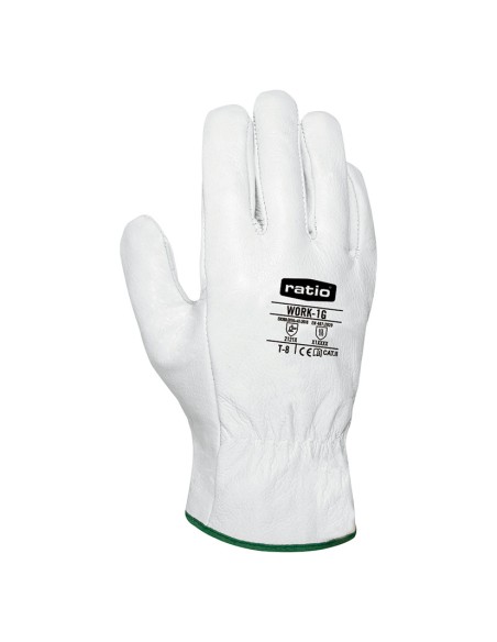 GUANTE PIEL FLOR COLOR BLANCO TALLA 8