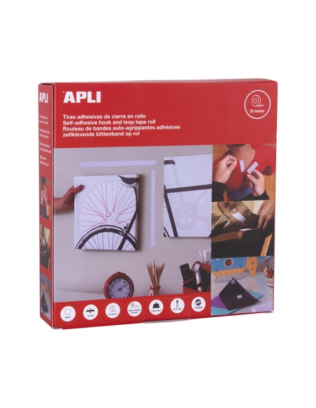 CINTA ADHESIVA TIPO VELCRO 2CM.X25M.BLAN