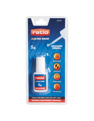 ADHESIVO CIANOCRIL.5 G C/PINCEL. RATIO