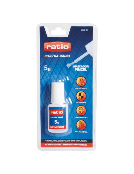 ADHESIVO CIANOCRIL.5 G C/PINCEL. RATIO