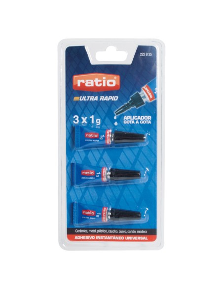 ADHESIVO CIANOCRILATO 3 x 1 G. RATIO