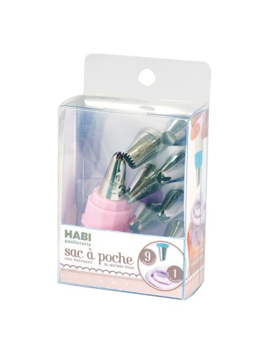 MANGA PASTELERA + 9 BOQUILLAS INOX.