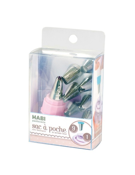 MANGA PASTELERA + 9 BOQUILLAS INOX.