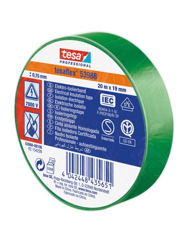 CINTA AIS.TESAFLEX 19X20M.NG.TESA VERDE