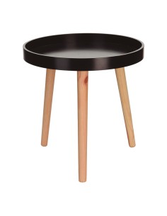 MESA MADERA Ø 39X40 CM. NEGRO/MADERA