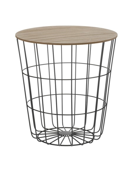 MESA MADERA/ACERO Ø 39XH41 CM