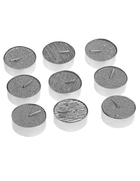 VELA TEALIGHT PLATEADA D.3,80 CM. X 9 UN