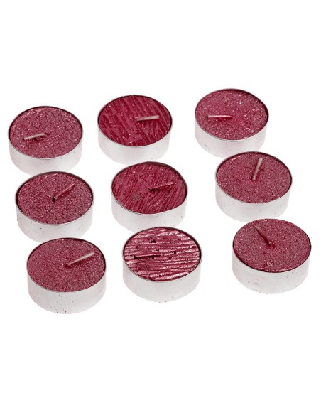 VELA TEALIGHT ROJA D.3,80 CM. X 9 UN