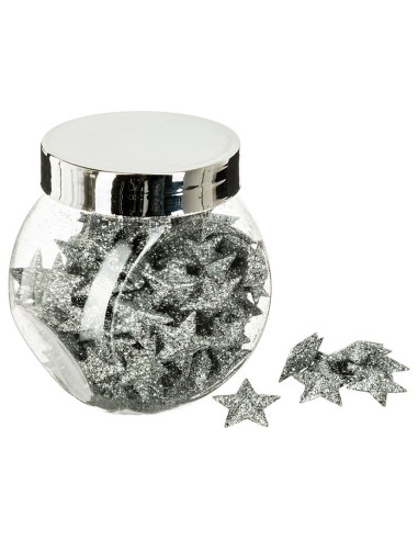 CONFETI ESTRELLAS PLASTICO PLATEADAS