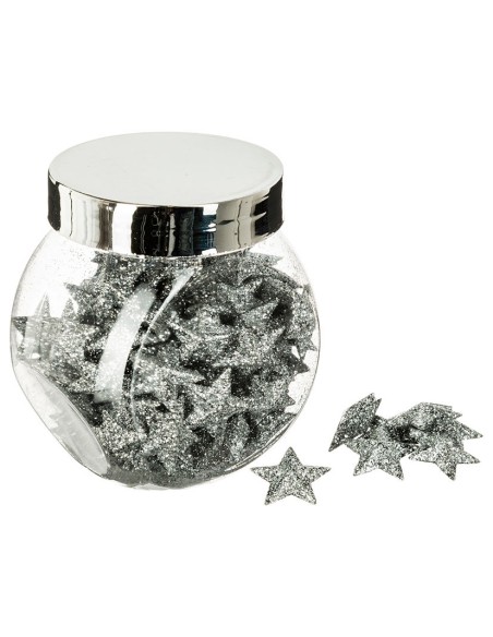 CONFETI ESTRELLAS PLASTICO PLATEADAS