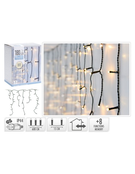 CORTINA ILUMINACION 180 LEDS CALIDA