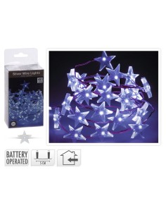 ILUMINACION 40 LEDS ESTRELLAS BCO.FRIO