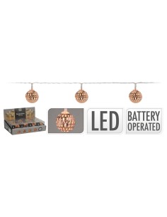 ILUMINACION 10 BOLAS LED COBRE