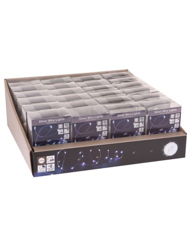 ILUMINACION 40 LUCES BCO.FRIO A PILAS