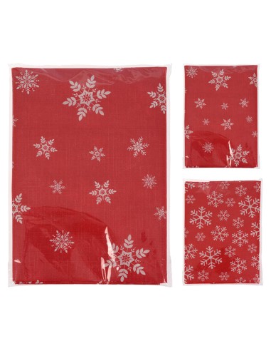 MANTEL 130X180CM.ROJO DECORADOS SURTIDOS